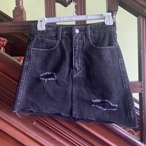 Mo & Co Black Jean Skirt
